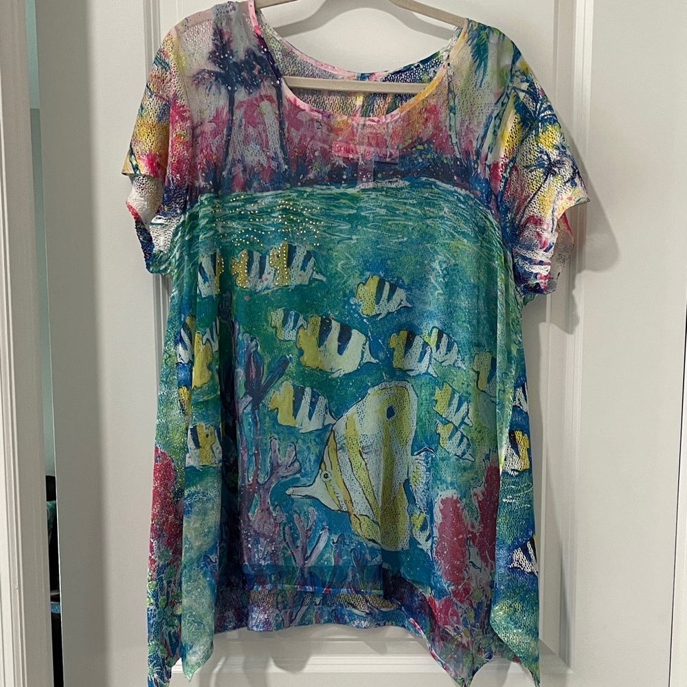 Leoma Lovegrove Sheer & Mesh  overlay School of Fish,Coral Rare